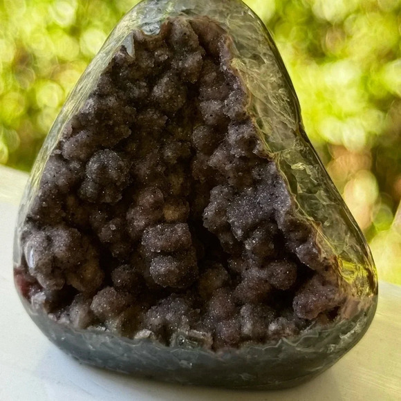 Rare AAAA-Quality Magenta Amethyst Uruguay Stunning Rare Color Crystal Cut Base - Picture 11 of 12